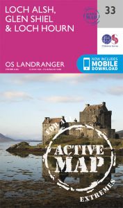OS Landranger Active - 33 - Loch Alsh, Glen Shiel & Loch Hourn
