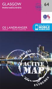 OS Landranger Active - 64 - Glasgow, Motherwell & Airdrie