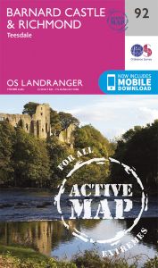 OS Landranger Active - 92 - Barnard Castle and surrounding areas