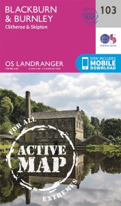 OS Landranger Active - 103 - Blackburn & Burnley, Clitheroe & Skipton