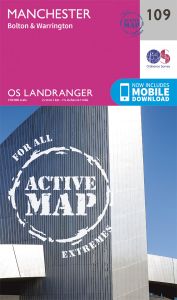 OS Landranger Active - 109 - Manchester, Bolton & Warrington