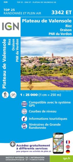 IGN Top 25 - Plateau de Valensole / Riez / Oraison / PNR du Verdon